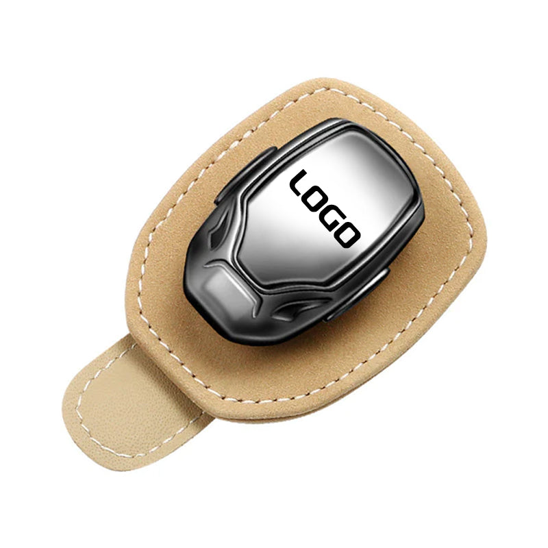 Wildleder-Multifunktionsbrillenclip mit Ihrem Autologo